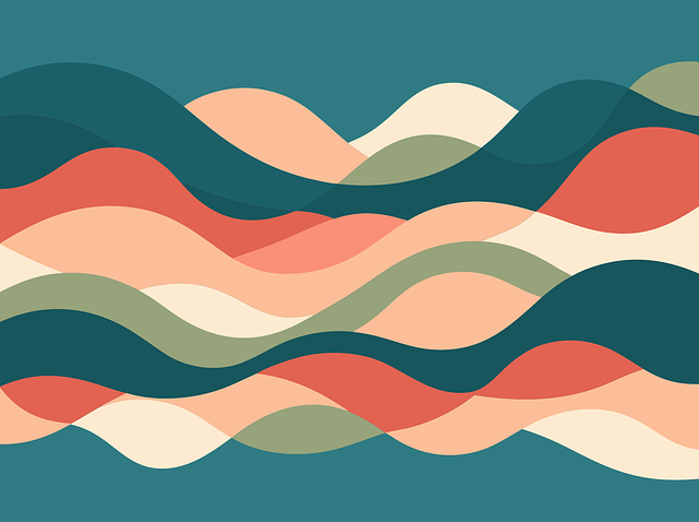 Free abstract wavy lines green vector