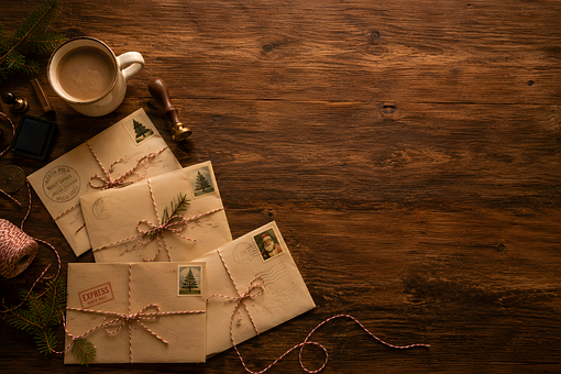 Weihnachtskarte, Retro, Vintage, Brief