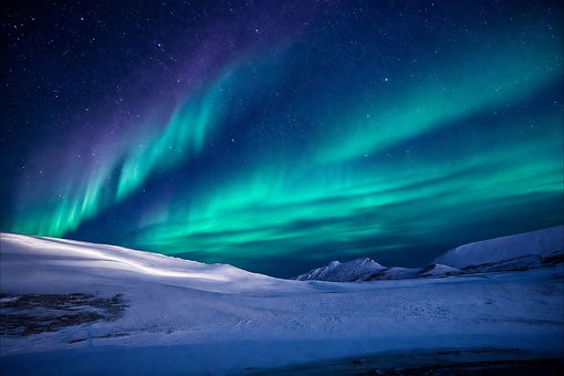 Nordlys, Nordiske Lys, Vinterlandskab