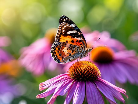 Sommerfugl, Blomst, Makrofotografering