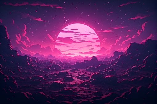 Vaporwave, Sci-Fi Landschaft