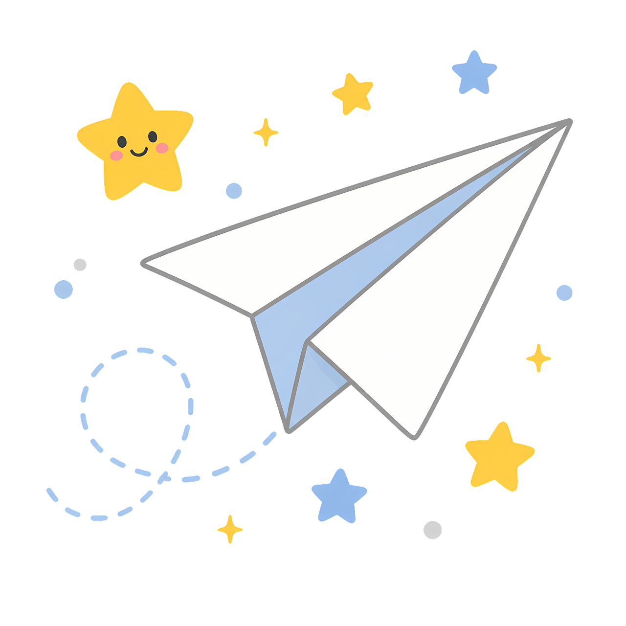 Free paper airplane star motif school project illustration