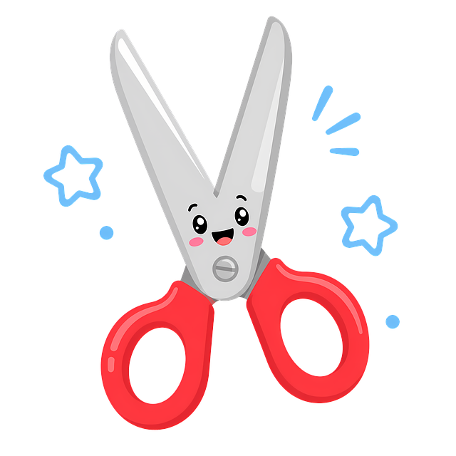 Free scissors cartoon scissors red handle illustration
