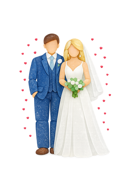 Free bride groom couple illustration