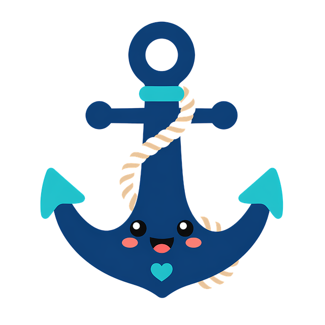 Free anchor sailor theme kawaii design illustration