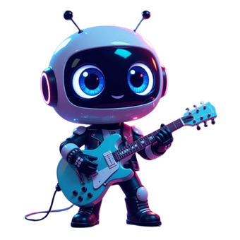 Roboter, Gitarre, Rockstar, Antenne