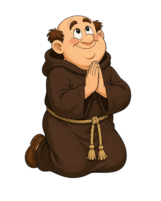 Free cartoon design monk illustration