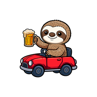 Free Sloth Beer illustration and picture