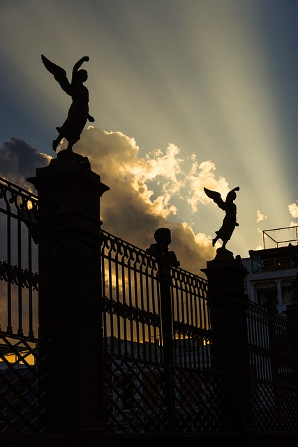Statue, Engel, Himmel, Architektur