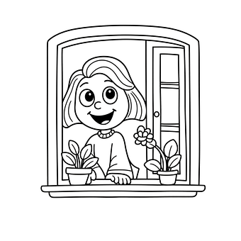 Free Coloring Woman illustration and picture