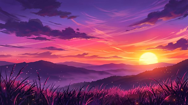 Free Sunset Sunrise illustration and picture