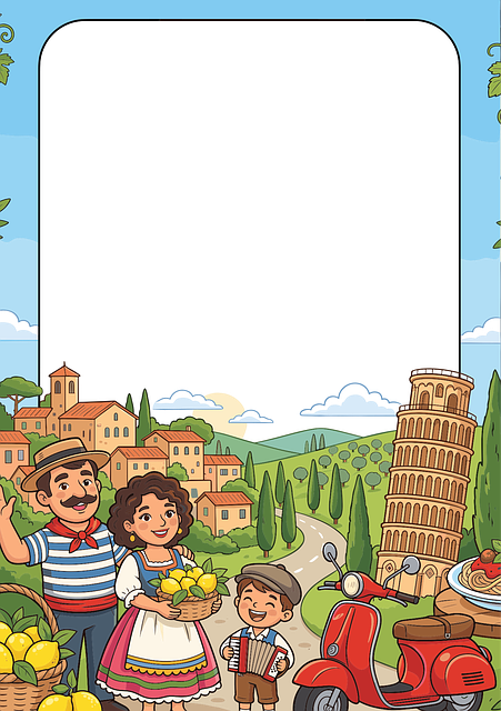 Free italy illustration italian culture cartoon frame vector