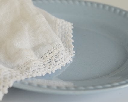Free Blue Plate Lace Edge photo and picture