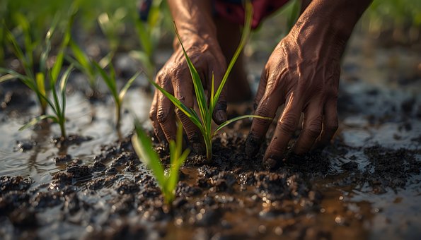 Free Rice Cultivation Irrigation illustration and picture
