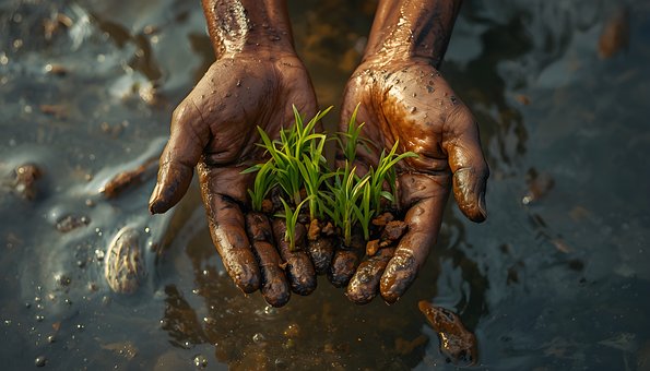 Free Rice Seedlings illustration and picture