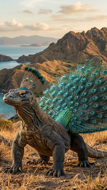 Dragão De Komodo, Pavão, Montanhas