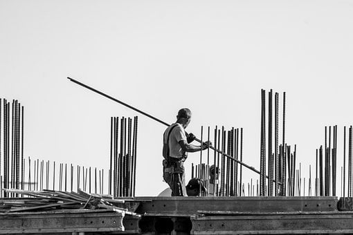 Construction, Worker, Steel Rod
