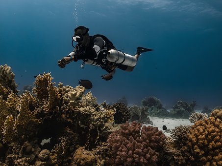 Free Diver Sidemount Diving photo and picture