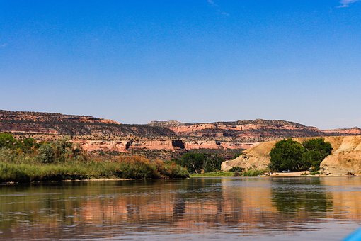 Berg, Fluss, Landschaft, Wandern, Natur