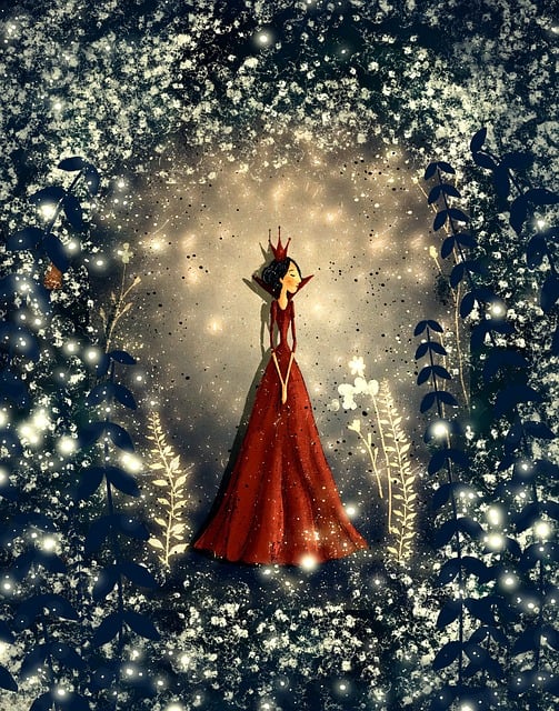 Free red queen fantasy magic illustration