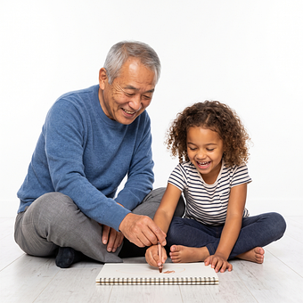 Free Grandfather Granddaughter illustration and picture