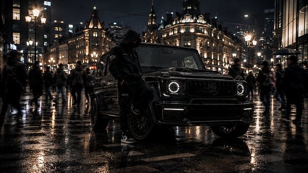 Luxus-Suv, Schwarzes Auto