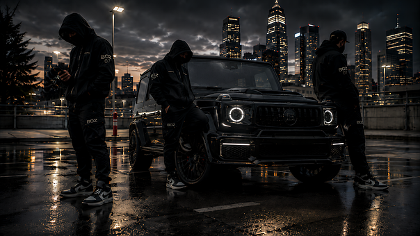 Luxusauto, Schwarzes Auto, Stadtbild