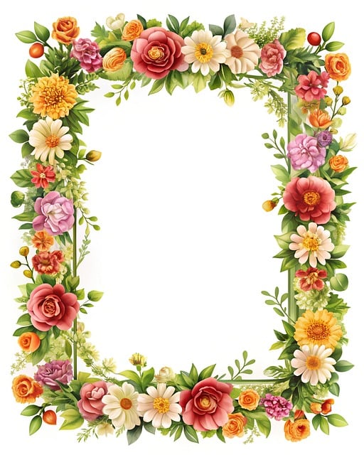 Free Floral Pattern Decorative Frame illustration and picture