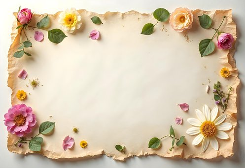 Free Flowers Border illustration and picture