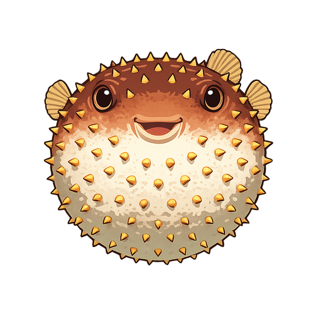 Free pufferfish inflated symmetrical vector