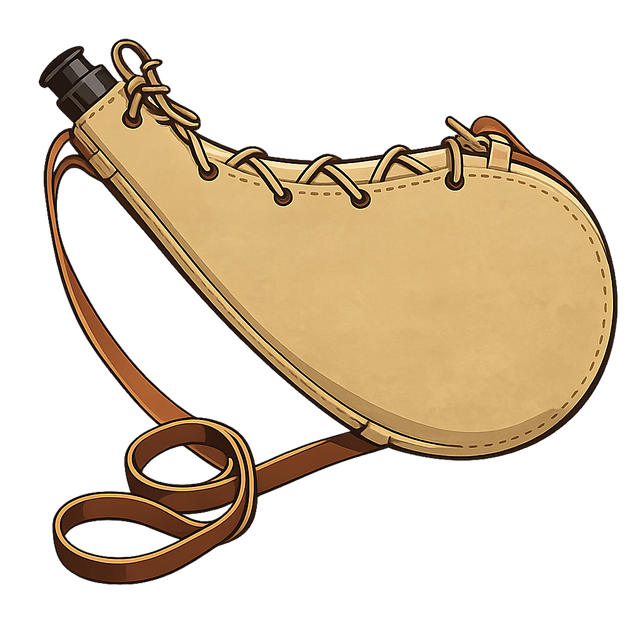 Free leather flask vintage style laced seams illustration