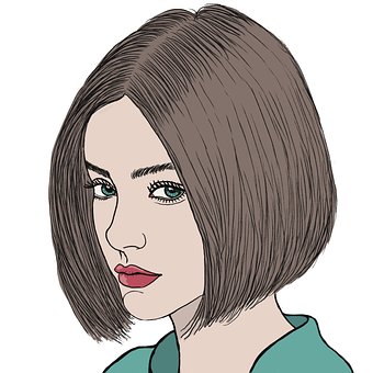 Retrato, Mulher, Jovem, Pensativa