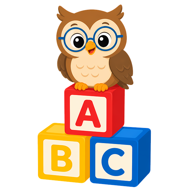 Free owl blocks alphabet illustration