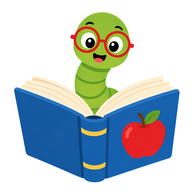 Free bookworm children's literature red glasses illustration