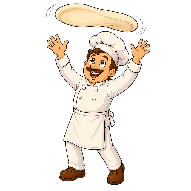 Free cartoon chef pizza illustration