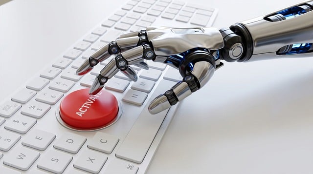 Free robot robotic hand button illustration