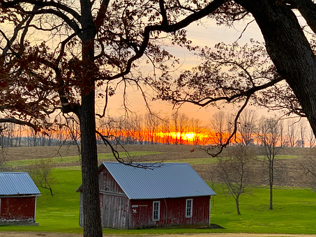 Free Farm Sunset photo and picture