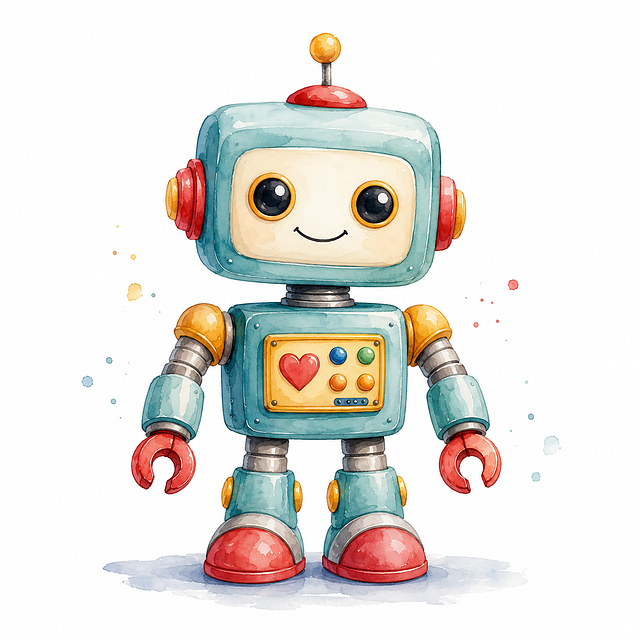 Free robot toy retro illustration