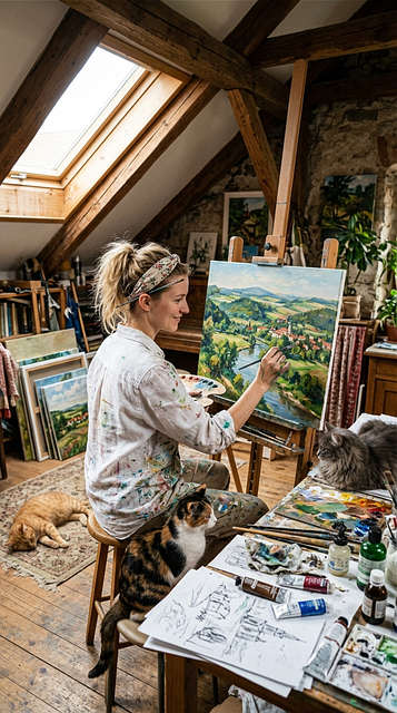 Free Painter Woman illustration and picture