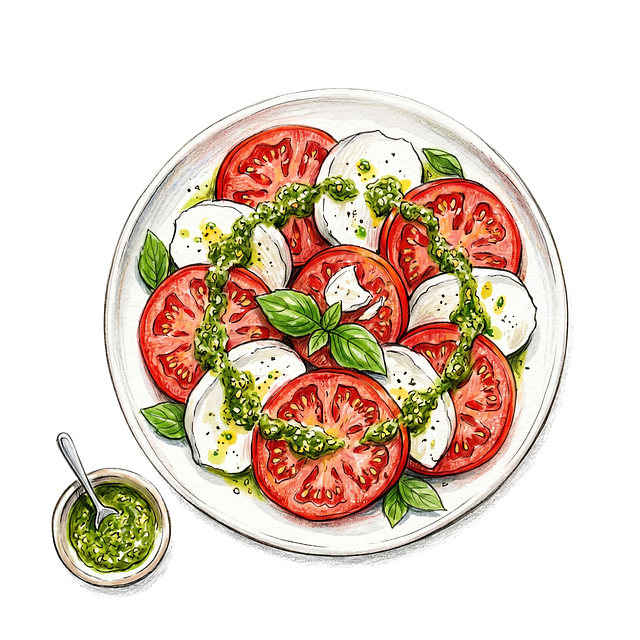 Free caprese salad tomato illustration