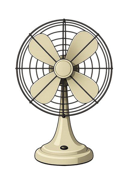 Free desk fan retro design electric fan illustration