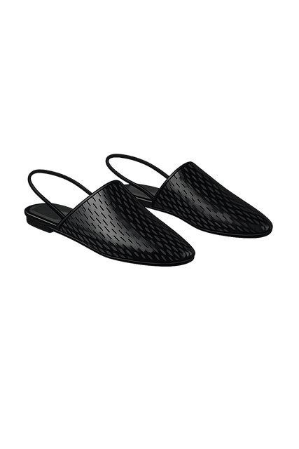 Free black mules slingback shoes pointed toe vector
