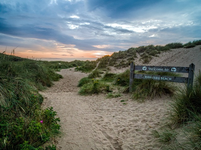 Irlanda, Praia, Céu, Duna, Areia