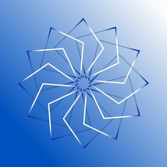 Abstrato, Geométrico, Azul, Fundo