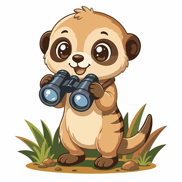 Free meerkat binoculars cartoon vector