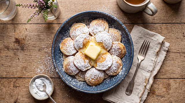 Free poffertjes dutch pancakes powdered sugar illustration