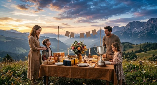 Free Family Celebration illustration and picture
