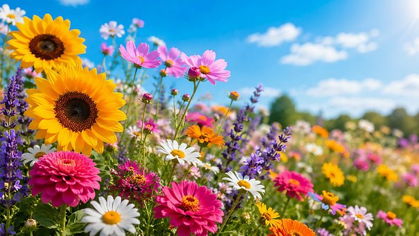 Sommerblomster, Blomsterenge