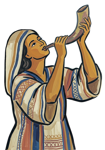 Free Woman Shofar illustration and picture