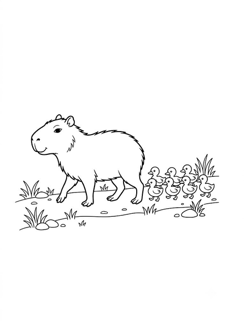 Kapybara, And, Andunge, Venner, Natur